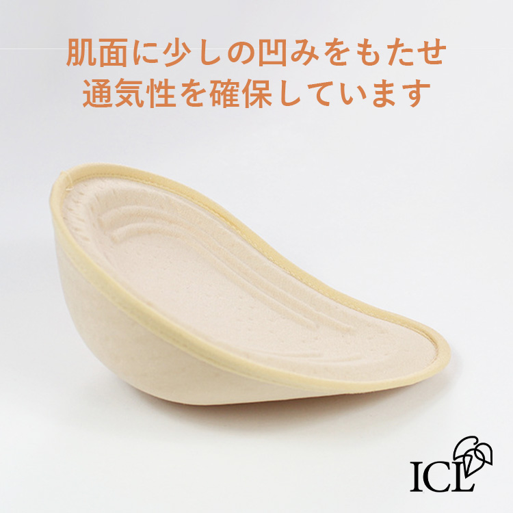 【送料無料】 乳がん用 軽量スポンジ 乳房パッド ショート フック付きカバー 2点セット XS S M L XL 右胸用 左胸用 胸パット No.25002B