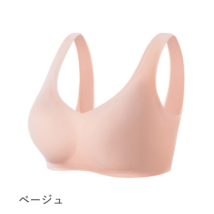 【送料無料】 乳がん パッド用ポケット付き ノンワイヤー なめらかフィット ブラジャー M~3XL 75A~95C No.25056