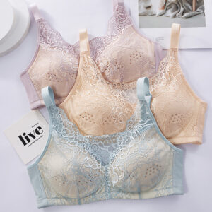 【送料無料】 乳がん パッド用ポケット付き ブラジャー ノンワイヤー 75B～95D No.25064