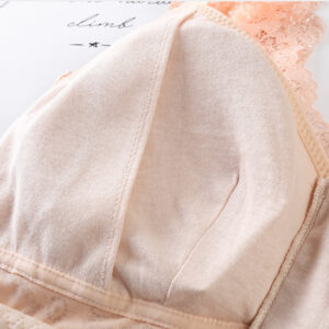 【送料無料】 乳がん パッド用ポケット付き レース ブラジャー ノンワイヤー 前開き フロントジッパー M～4XL No.25060