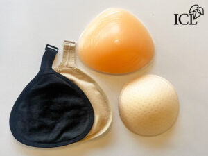 乳がん用シリコンパッド 三角形 3点セット 選べるカラー 8サイズ 左右兼用胸パット